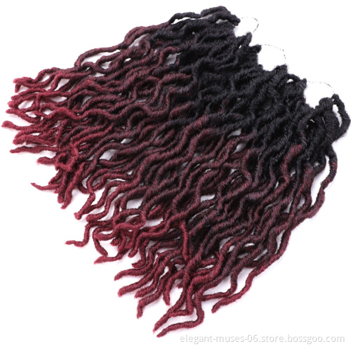 Hot Product 24Roots/pack Synthetic Goddess Faux Locs Pre-made Loop light Crochet Braid Hair Extensions